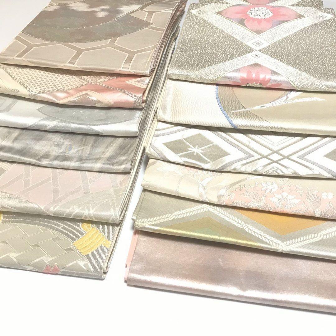 6135# Japanese Vintage Bundle 12pcs Set Bulk Obi Belt Kimono Pure Silk Wholesale