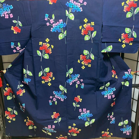 4812# Japanese Yukata Kimono Vintage Cotton Fabric Robe Women's Traditional