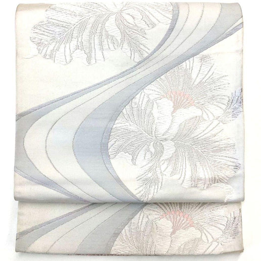 5248# Japanese Vintage Fukuro Obi Belt Kimono Fabric Silk Traditional Embroidery　