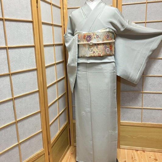 5448# Japanese Kimono Vintage Womens Silk Fabric Robe Kimono only sold