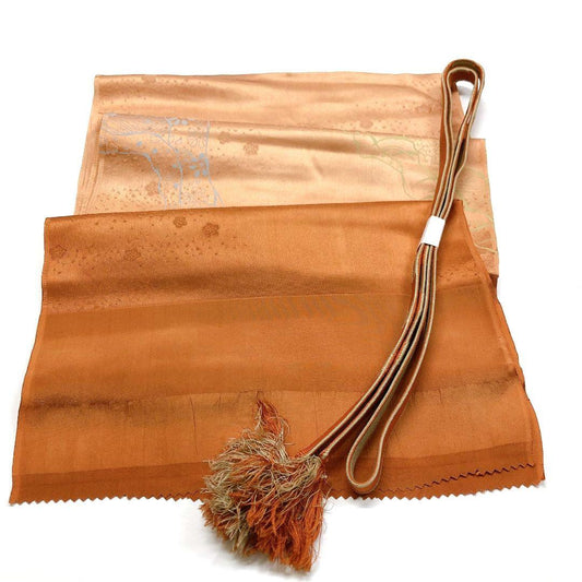 3654# Japanese Kimono Accessory Vintage Obiage and Obijime 2-piece Set Silk
