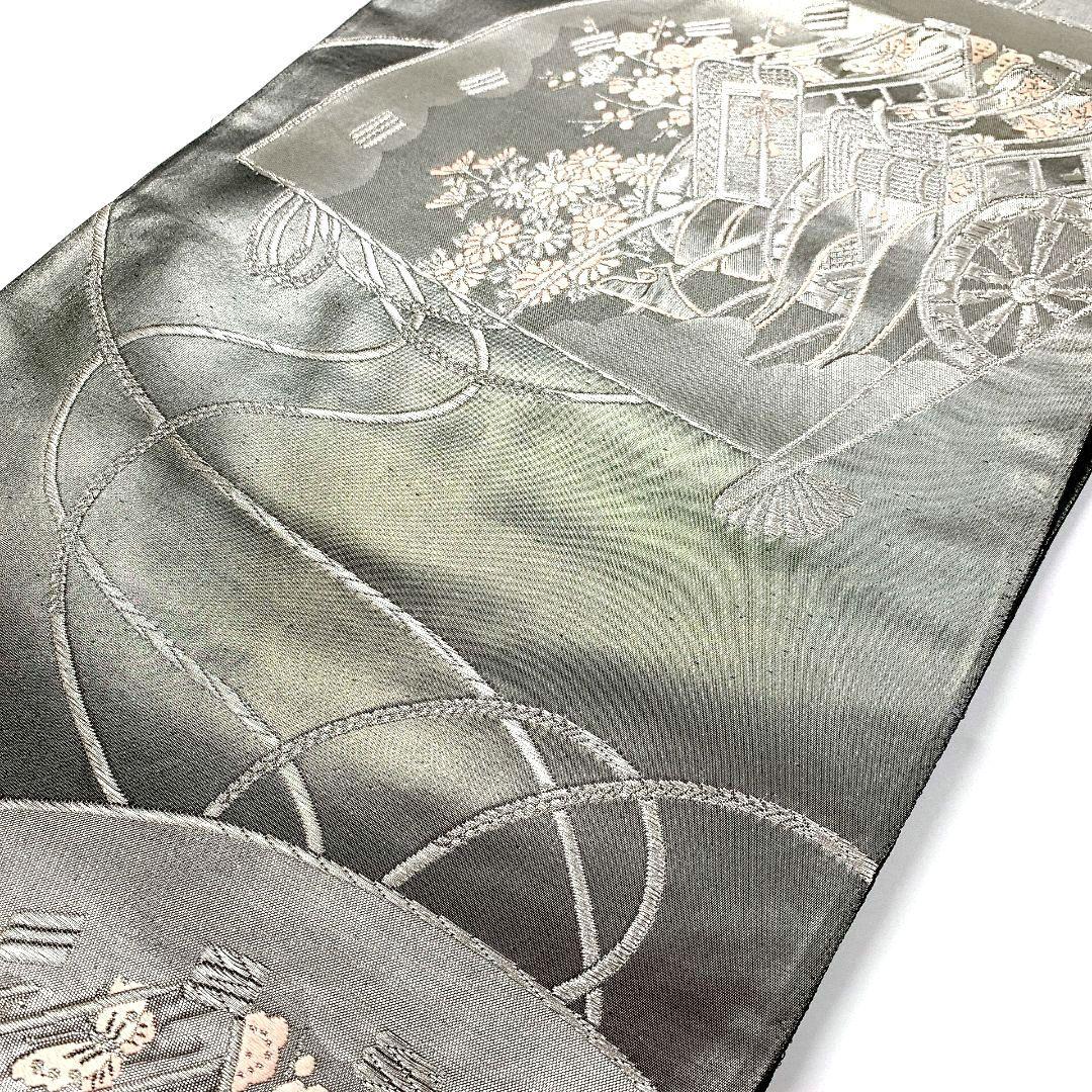 5081# Japanese Vintage Fukuro Obi Belt Kimono Fabric Silk Traditional 　
