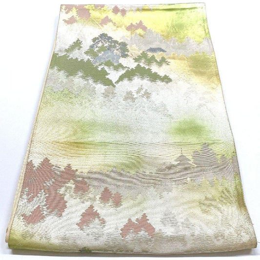 4512# Japanese Vintage Fukuro Obi Belt Kimono Fabric Silk Traditional