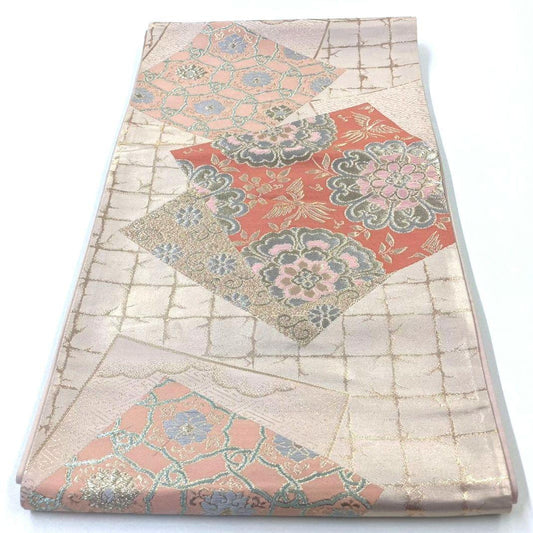 2497# Japanese Vintage Fukuro Obi Belt Kimono Fabric Silk Traditional Untailored