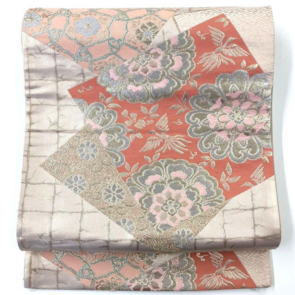 2497# Japanese Vintage Fukuro Obi Belt Kimono Fabric Silk Traditional Untailored