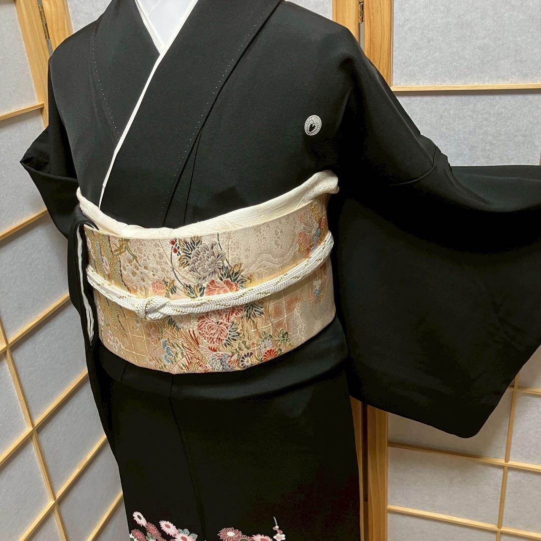 7214# Japanese Tomesode Kimono Vintage Womens Silk Fabric Robe Kimono only sold