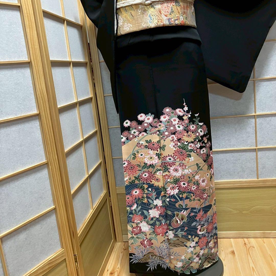 7214# Japanese Tomesode Kimono Vintage Womens Silk Fabric Robe Kimono only sold