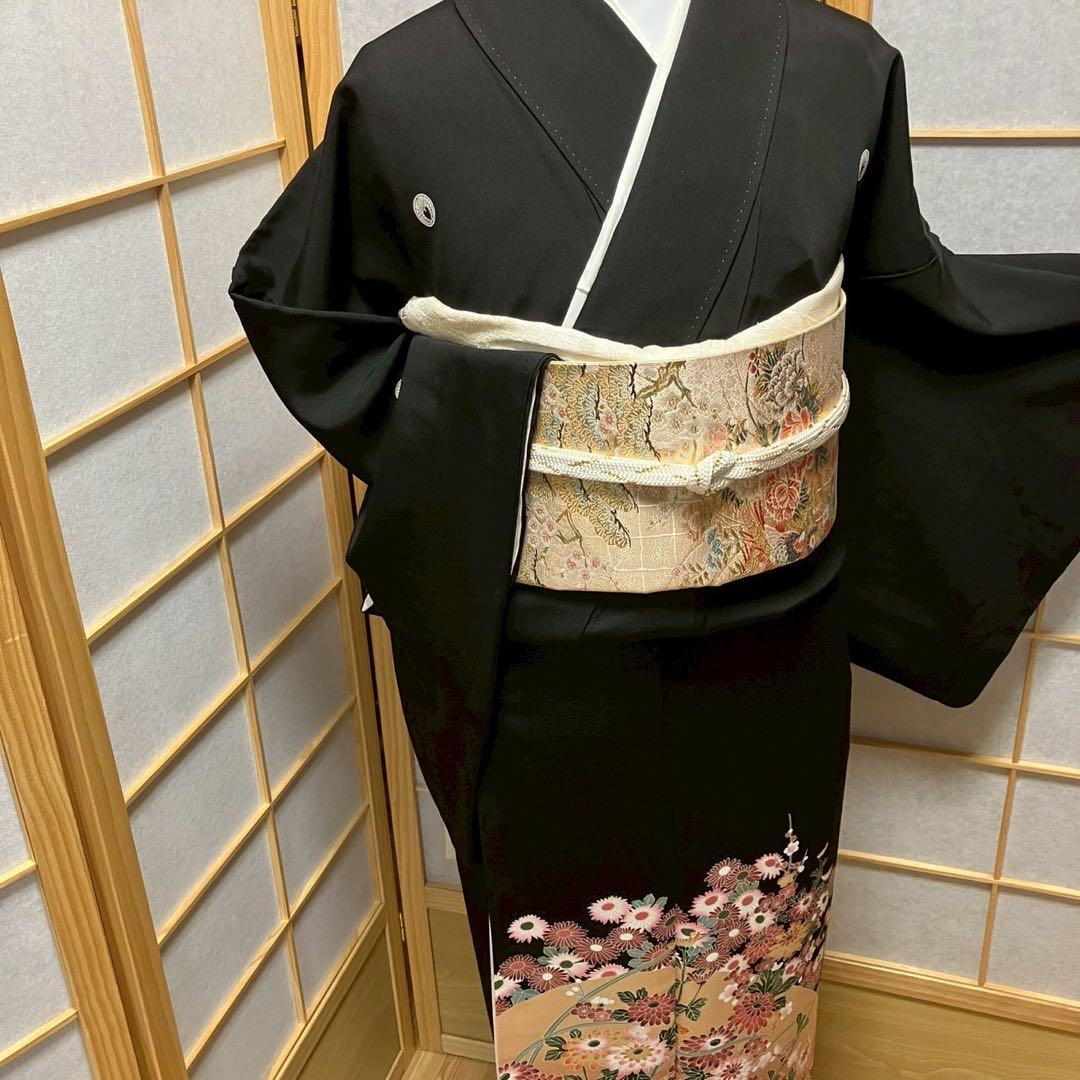 7214# Japanese Tomesode Kimono Vintage Womens Silk Fabric Robe Kimono only sold