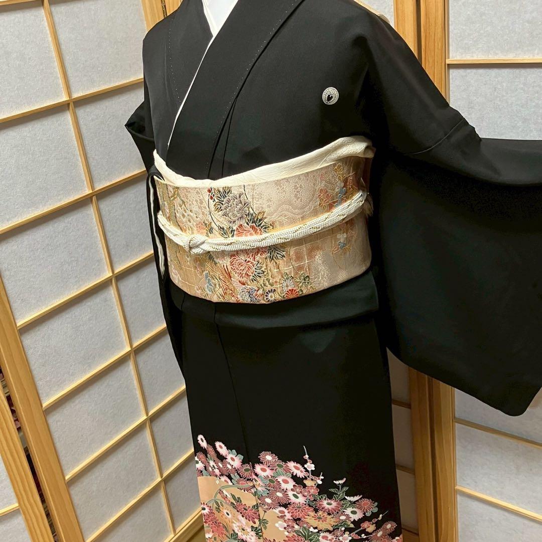 7214# Japanese Tomesode Kimono Vintage Womens Silk Fabric Robe Kimono only sold