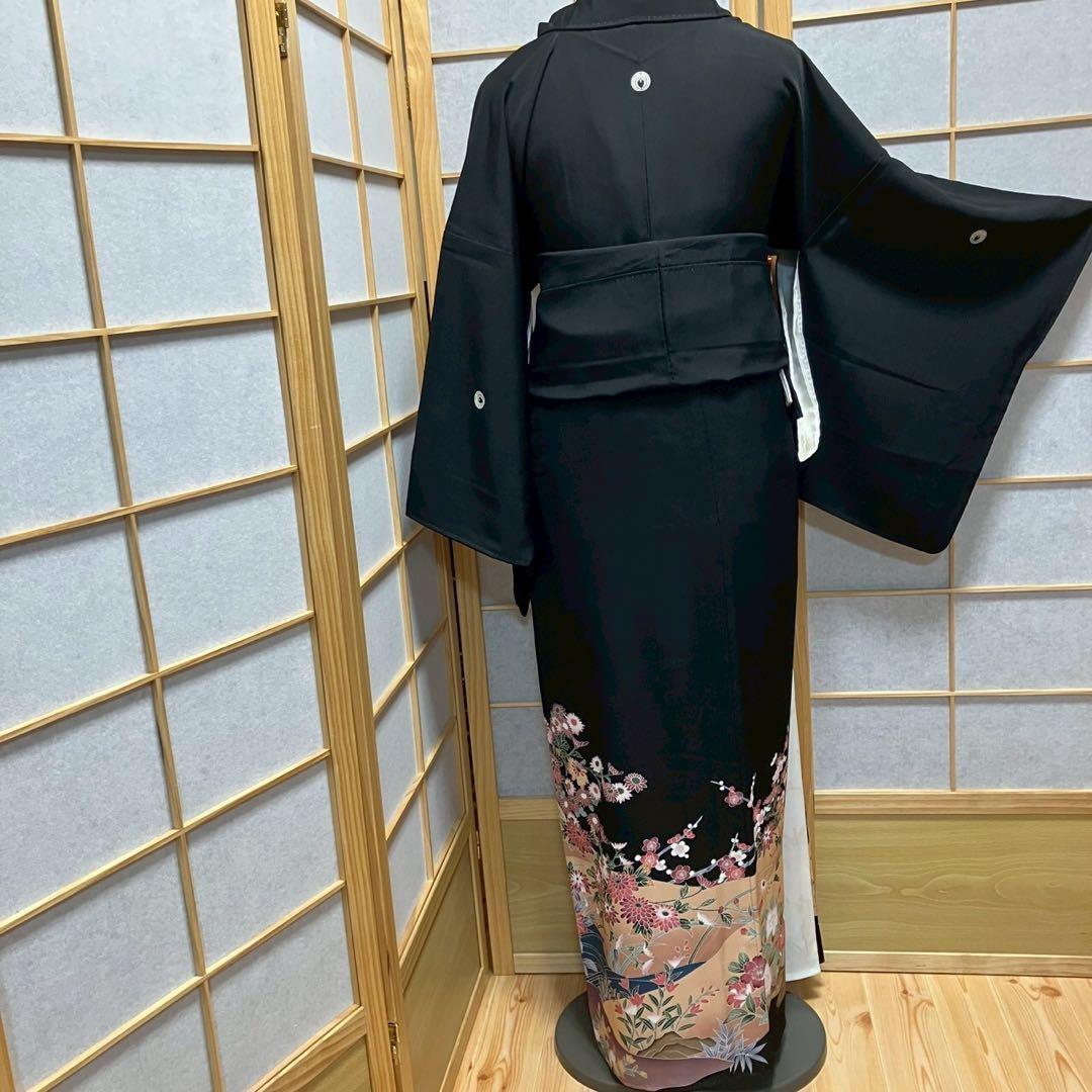 7214# Japanese Tomesode Kimono Vintage Womens Silk Fabric Robe Kimono only sold