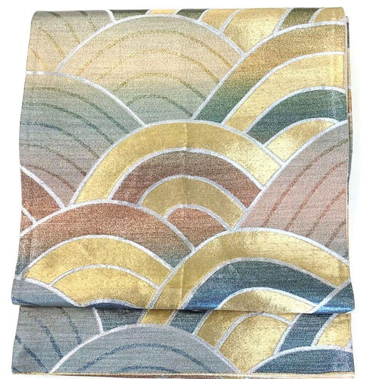 4283# Japanese Vintage Fukuro Obi Belt Kimono Fabric Silk Traditional Untailored
