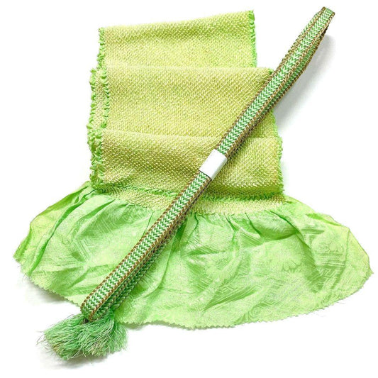 3887# Japanese Kimono Accessory Obiage and Obijime 2-piece Set Silk Shibori