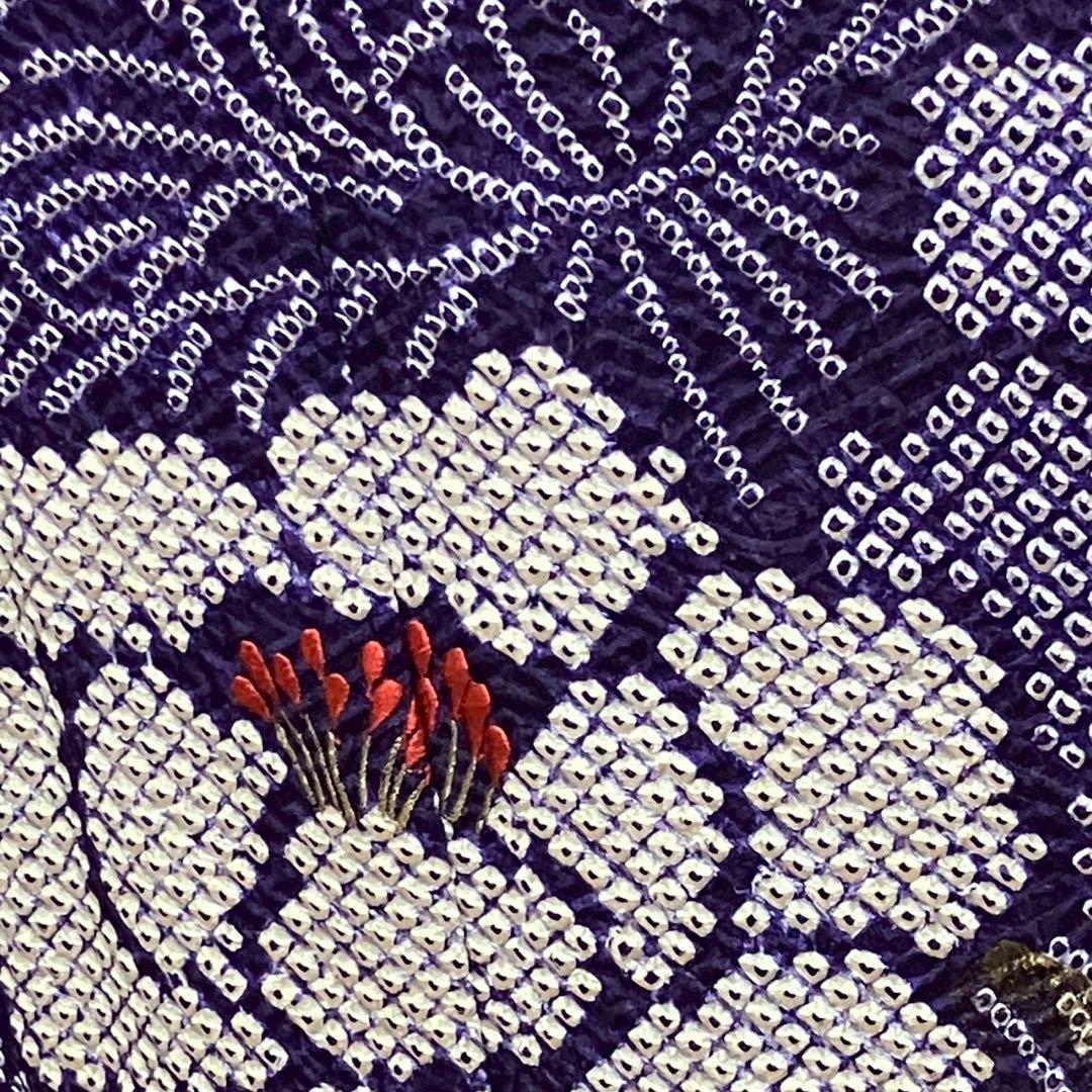 4357# Japanese Vintage Furisode Kimono Obi Obijime Obiage 4-Piece Set Silk Robe