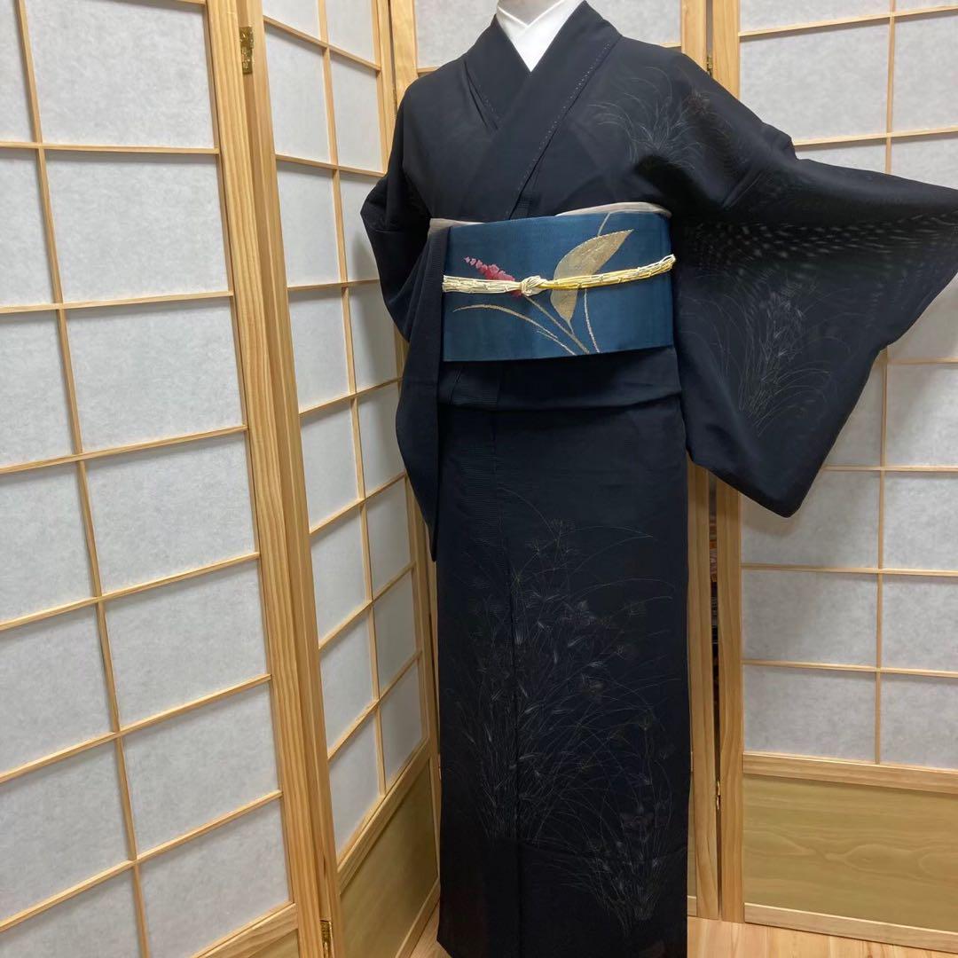 0315# Japanese Kimono only sold Vintage Womens Silk Fabric Robe Summer kimono