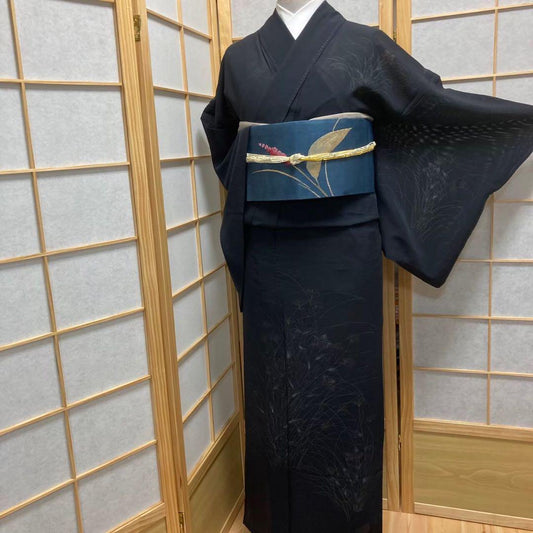 0315# Japanese Kimono only sold Vintage Womens Silk Fabric Robe Summer kimono