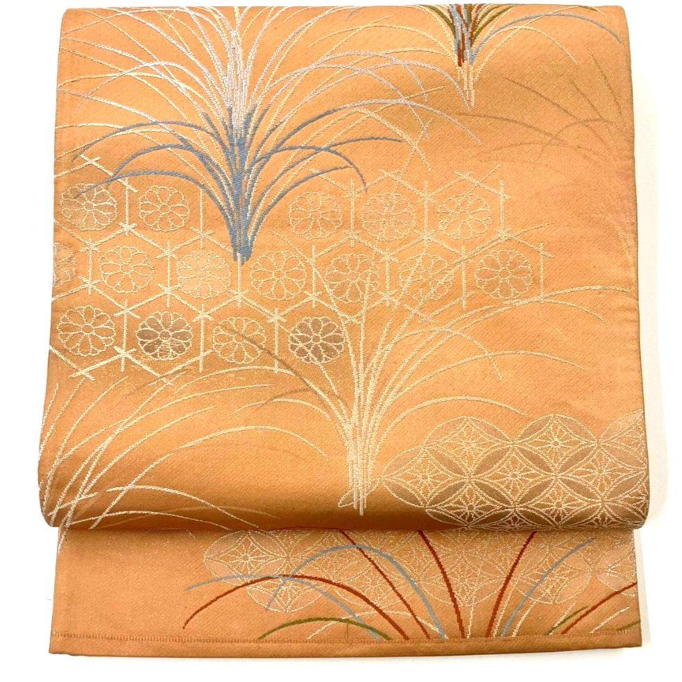3106# Japanese Vintage Fukuro Obi Belt Kimono Fabric Silk Traditional