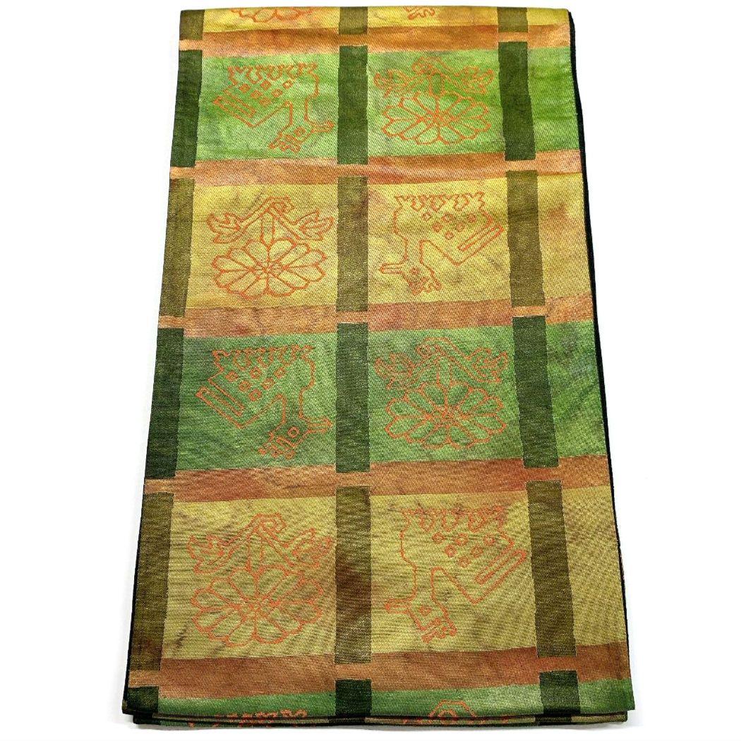 3279# Japanese Vintage Fukuro Obi Belt Kimono Fabric Silk Traditional