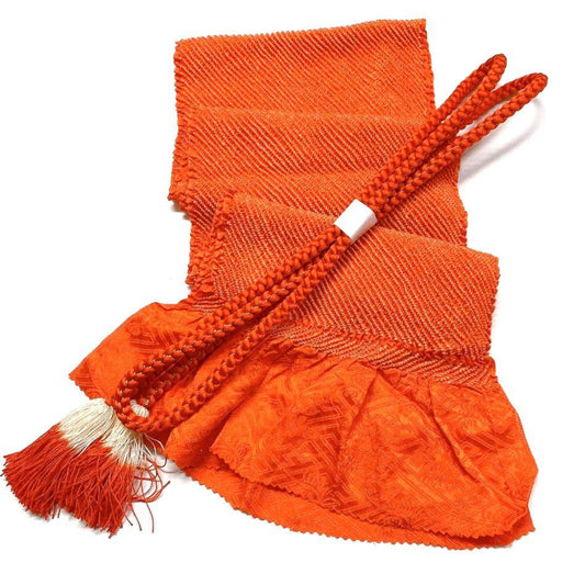 4205# Japanese Kimono Accessory Obiage and Obijime 2-piece Set Silk Shibori