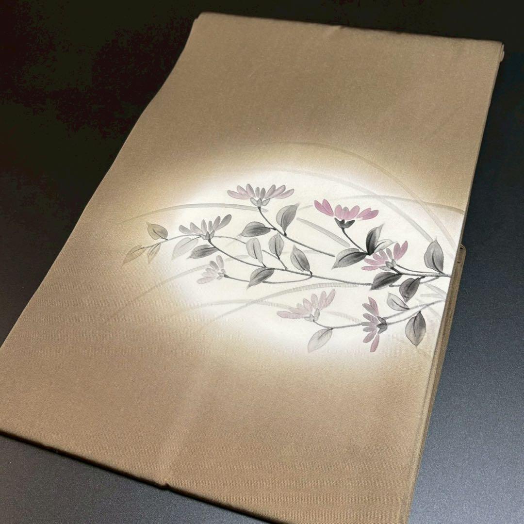 6163# Japanese Vintage Nagoya Obi Belt Kimono Fabric Silk Traditional Brown