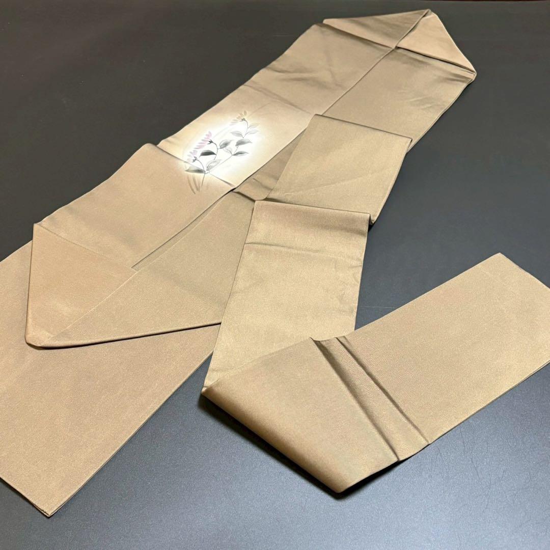 6163# Japanese Vintage Nagoya Obi Belt Kimono Fabric Silk Traditional Brown