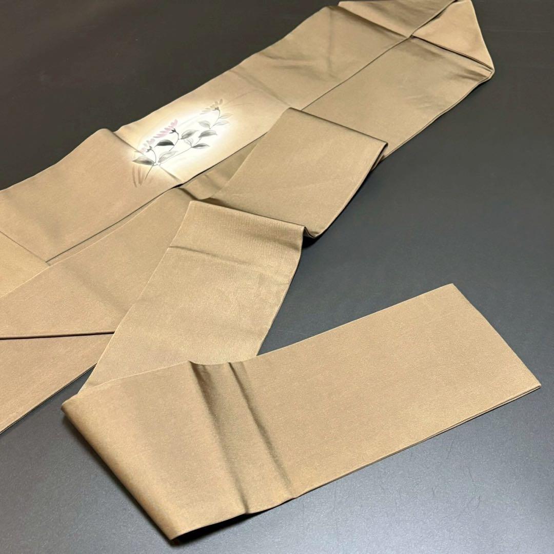 6163# Japanese Vintage Nagoya Obi Belt Kimono Fabric Silk Traditional Brown