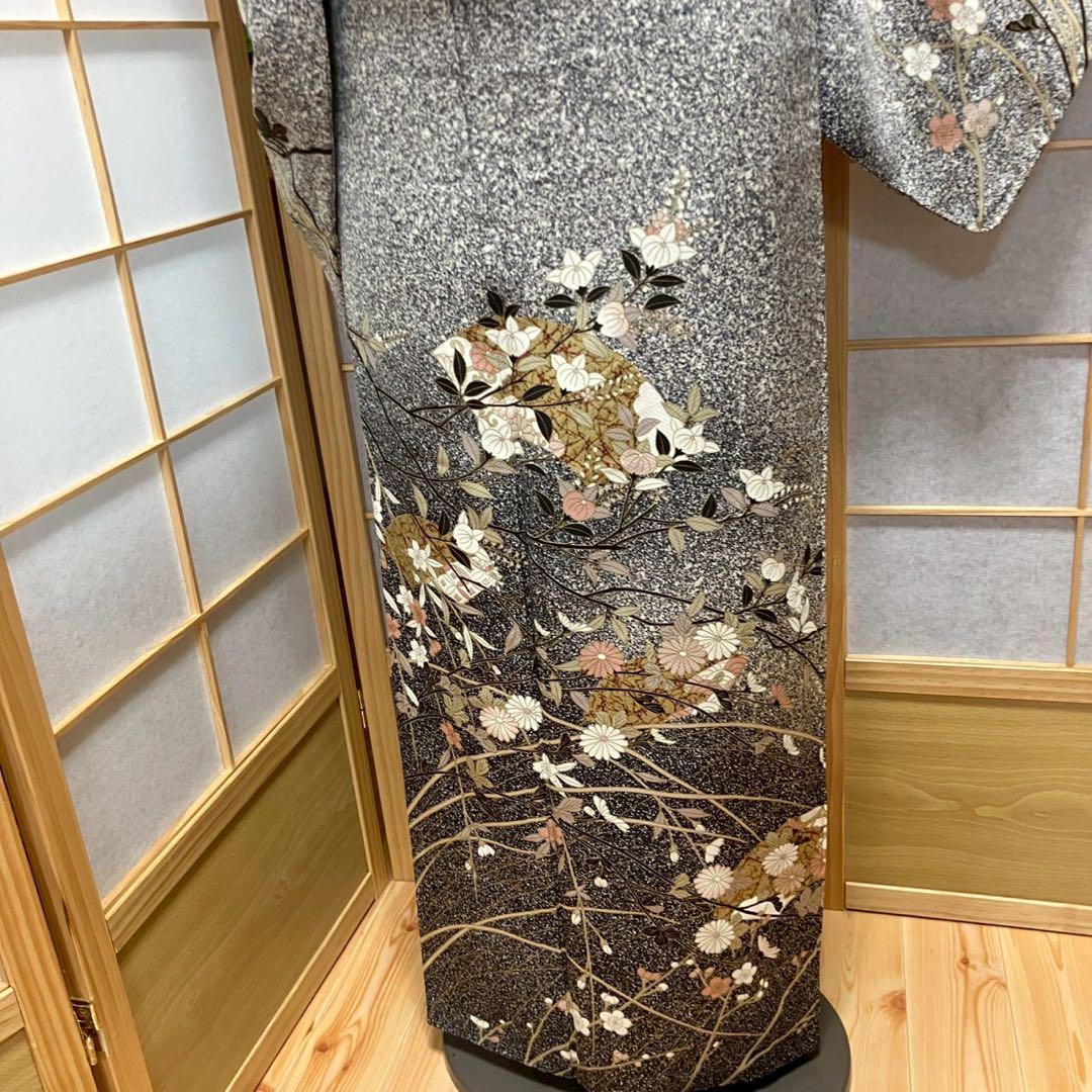 4354# Japanese Kimono Vintage Womens Silk Fabric Robe Kimono only sold