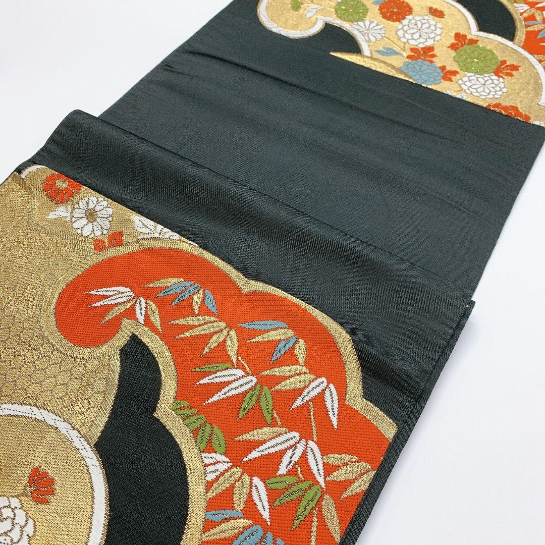 4522# Japanese Vintage Fukuro Obi Belt Kimono Fabric Silk Traditional Untailored