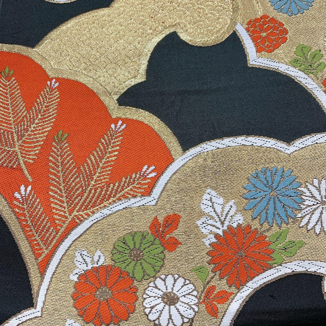 4522# Japanese Vintage Fukuro Obi Belt Kimono Fabric Silk Traditional Untailored