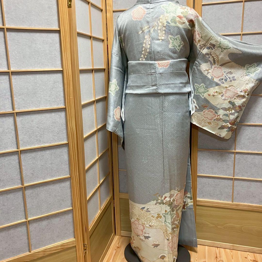 5454# Japanese Kimono Vintage Womens Silk Fabric Robe Kimono only sold Shibori