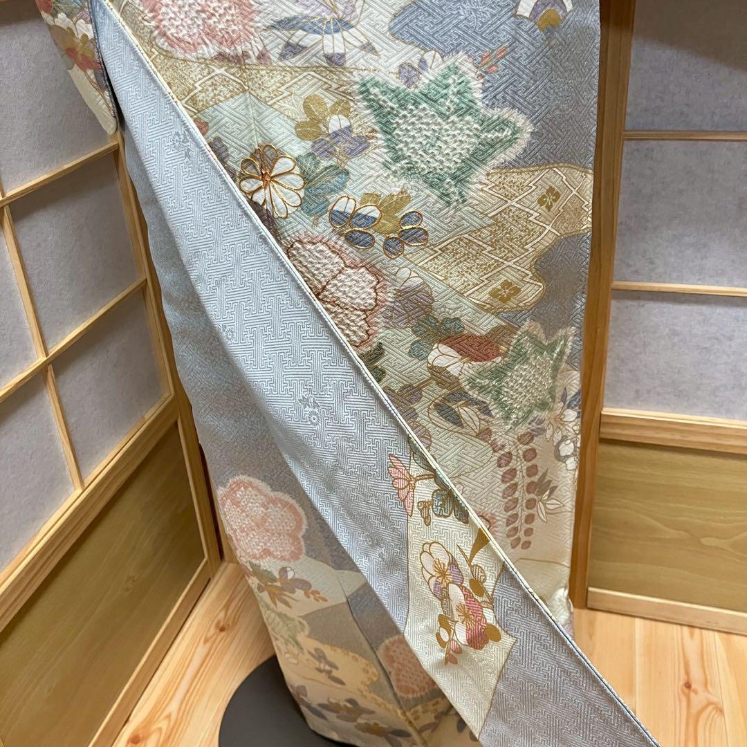 5454# Japanese Kimono Vintage Womens Silk Fabric Robe Kimono only sold Shibori
