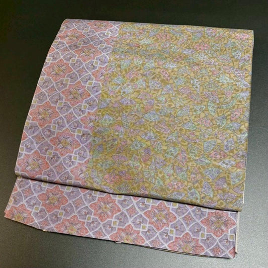 6167# Japanese Vintage Fukuro Obi Belt Kimono Fabric Silk Traditional Untailored　