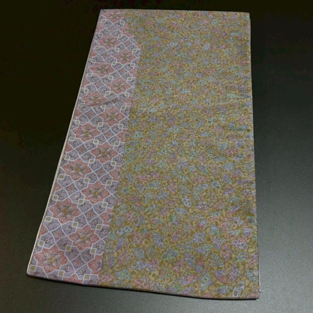 6167# Japanese Vintage Fukuro Obi Belt Kimono Fabric Silk Traditional Untailored　