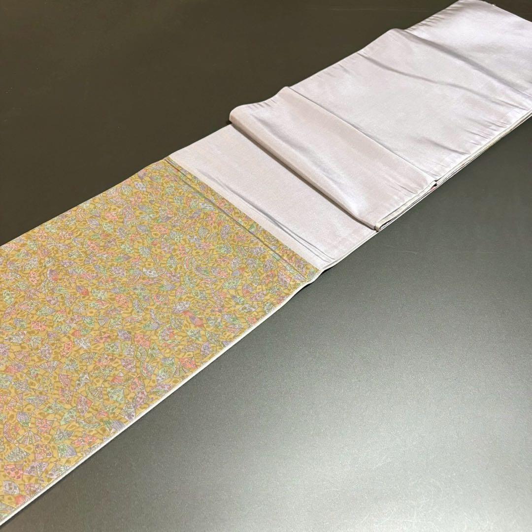 6167# Japanese Vintage Fukuro Obi Belt Kimono Fabric Silk Traditional Untailored　