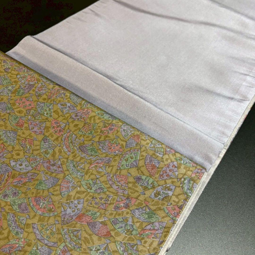 6167# Japanese Vintage Fukuro Obi Belt Kimono Fabric Silk Traditional Untailored　