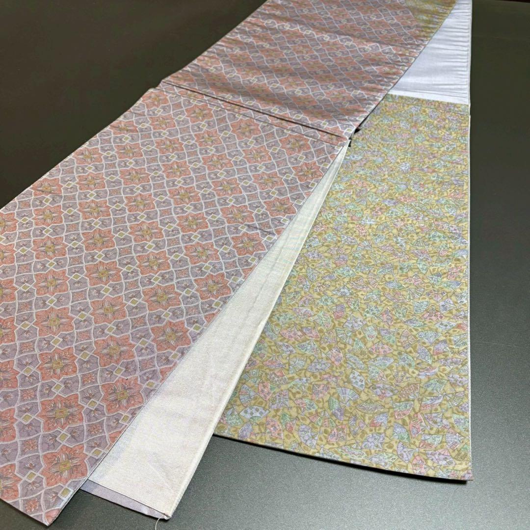 6167# Japanese Vintage Fukuro Obi Belt Kimono Fabric Silk Traditional Untailored　