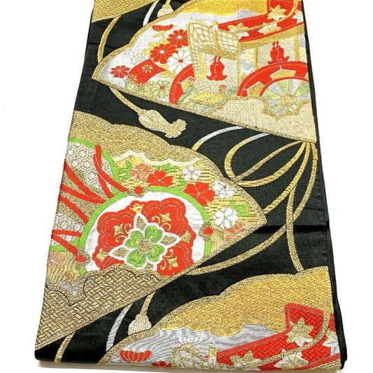 3792# Japanese Vintage Fukuro Obi Belt Kimono Fabric Silk Traditional Untailored