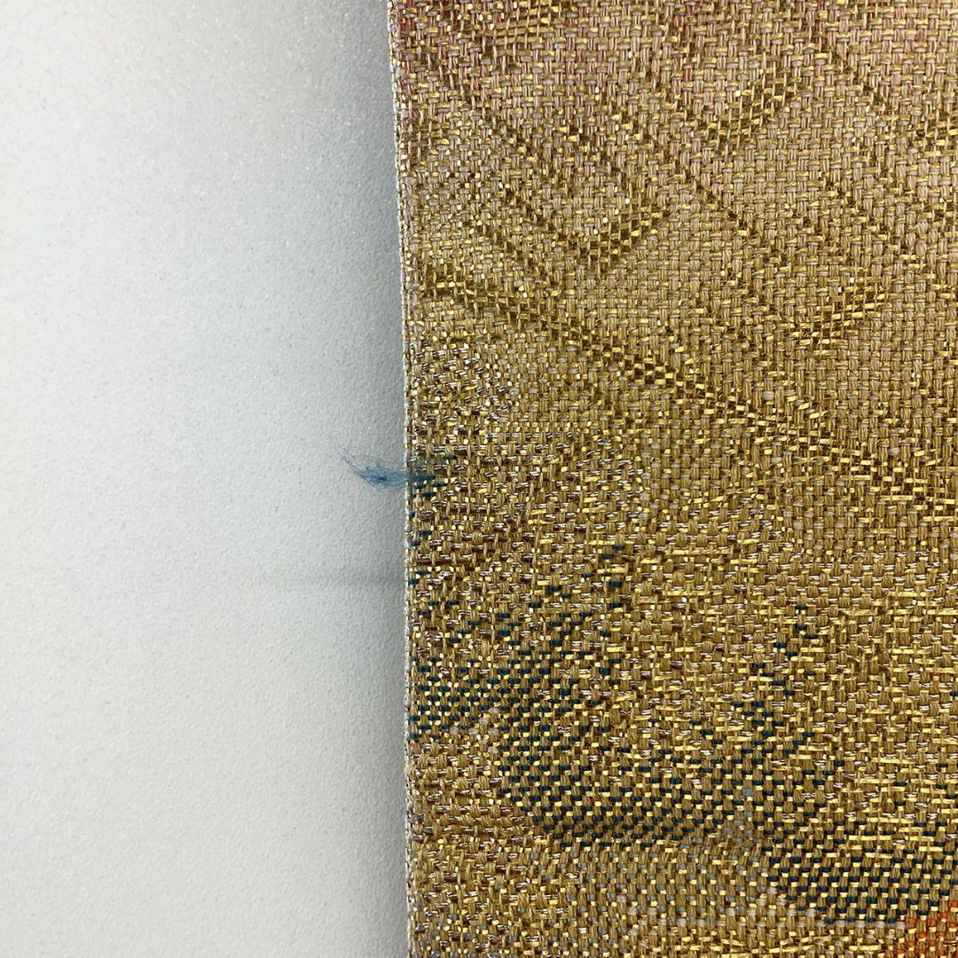 4926# Japanese Vintage Fukuro Obi Belt Kimono Fabric Silk Traditional Gold