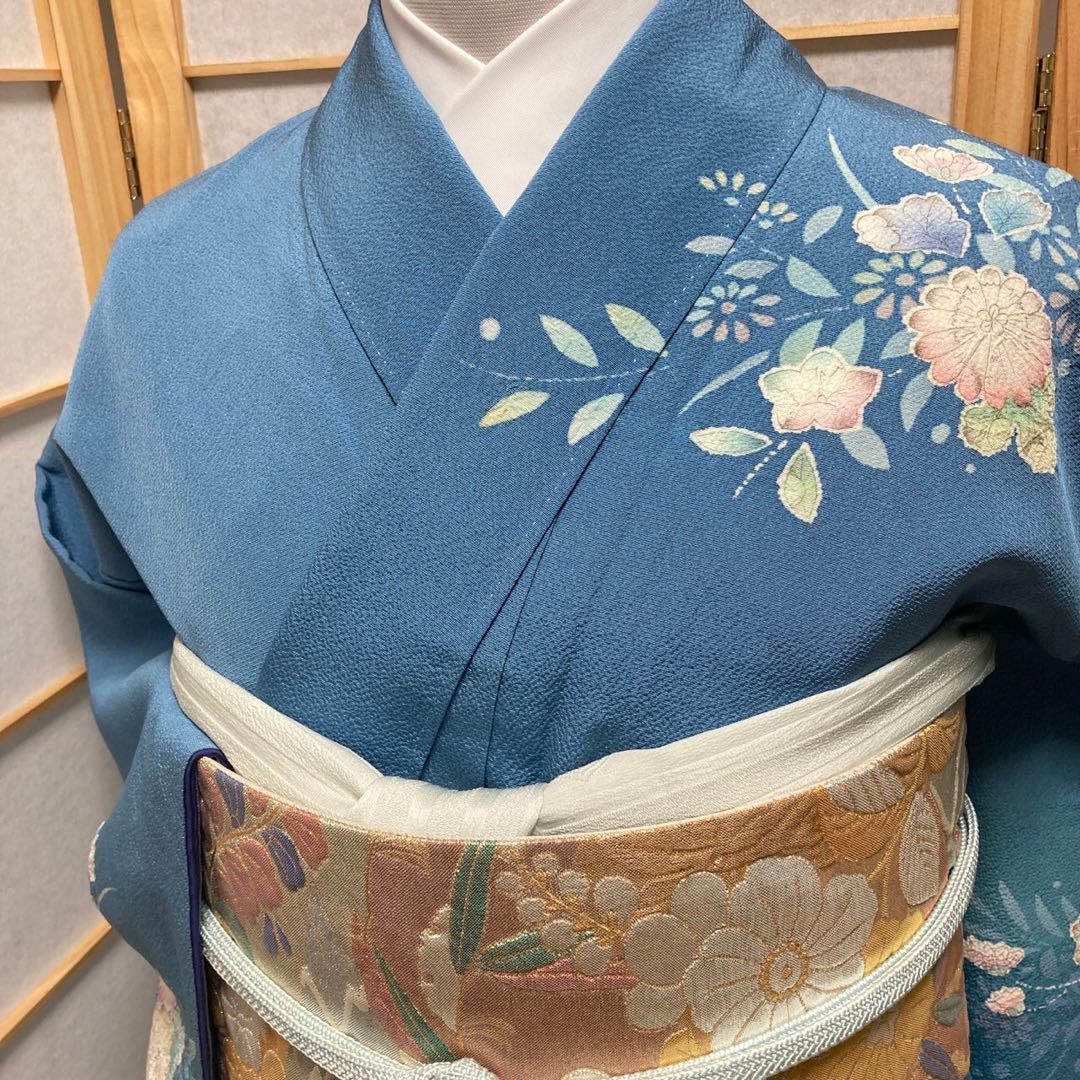 3119# Japanese Kimono Vintage Womens Silk Fabric Robe Kimono only sold Unused