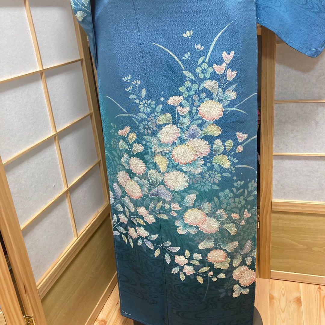 3119# Japanese Kimono Vintage Womens Silk Fabric Robe Kimono only sold Unused
