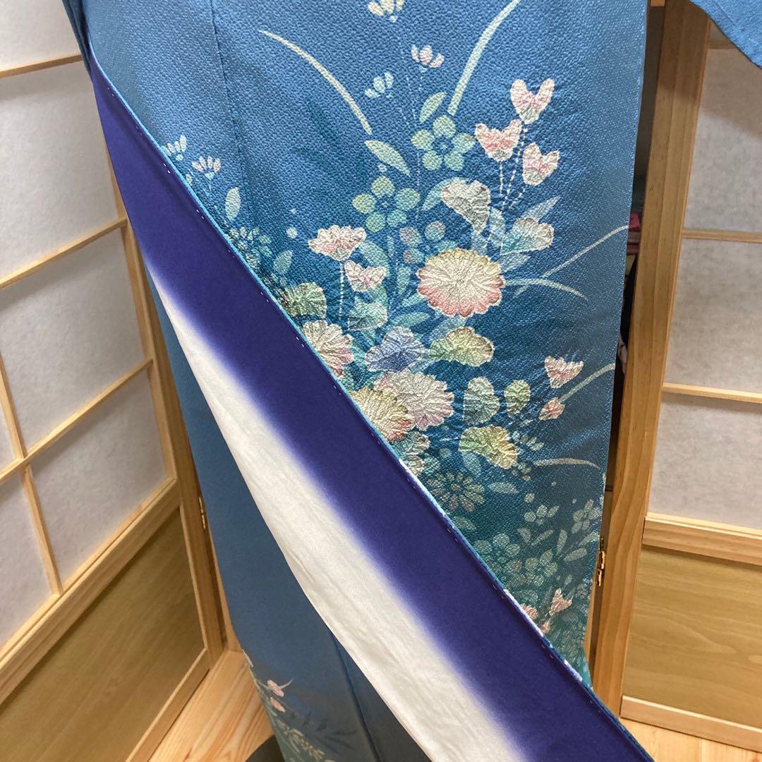 3119# Japanese Kimono Vintage Womens Silk Fabric Robe Kimono only sold Unused