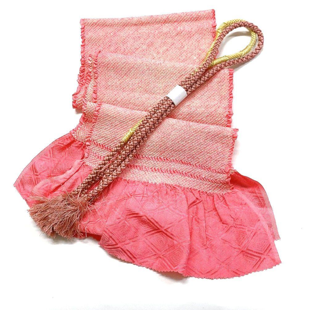 4208# Japanese Kimono Accessory Obiage and Obijime 2-piece Set Silk Shibori