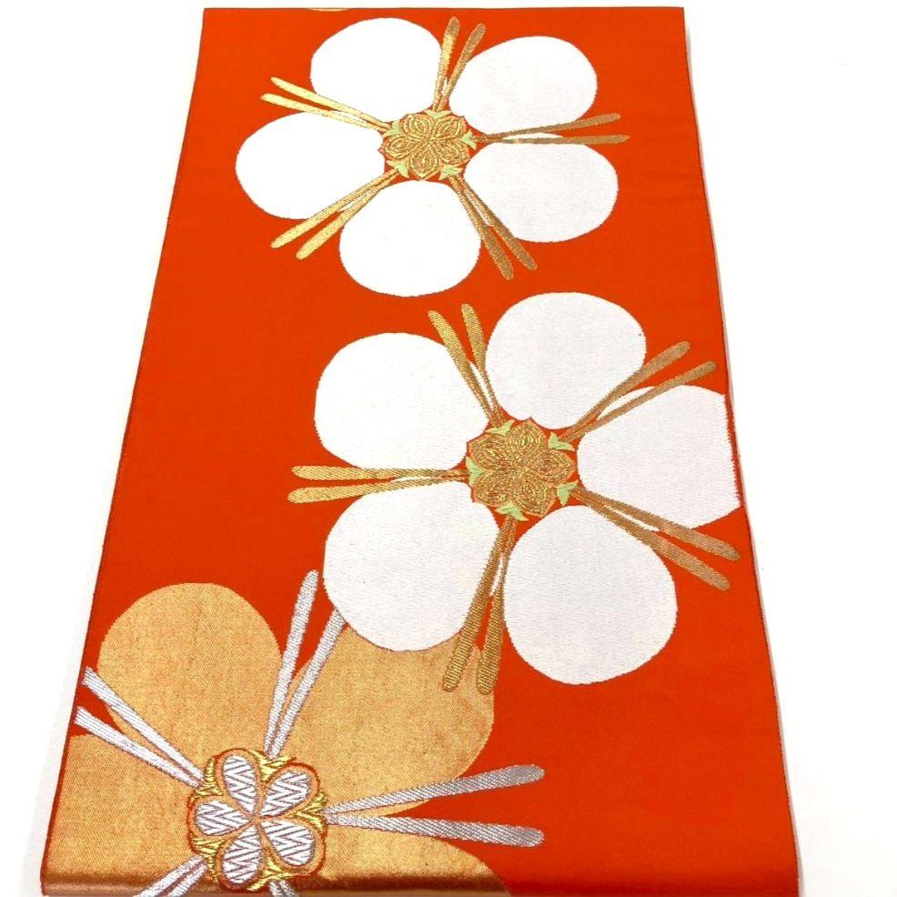 3582# Japanese Vintage Fukuro Obi Belt Kimono Fabric Silk Traditional