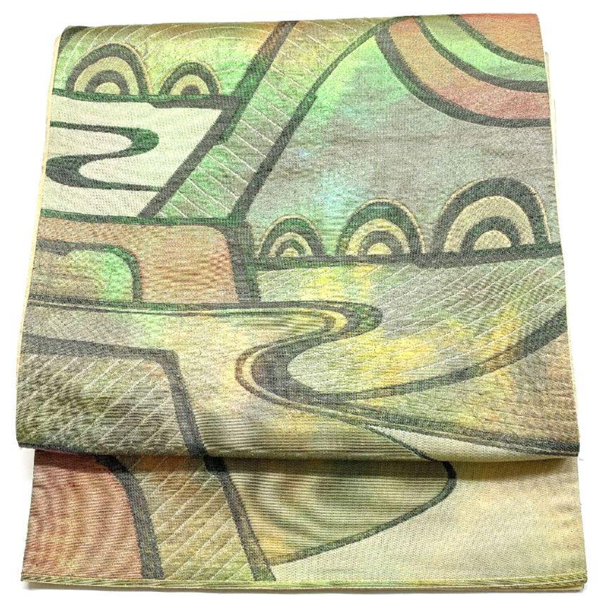 4102# Japanese Vintage Fukuro Obi Belt Kimono Fabric Silk Traditional
