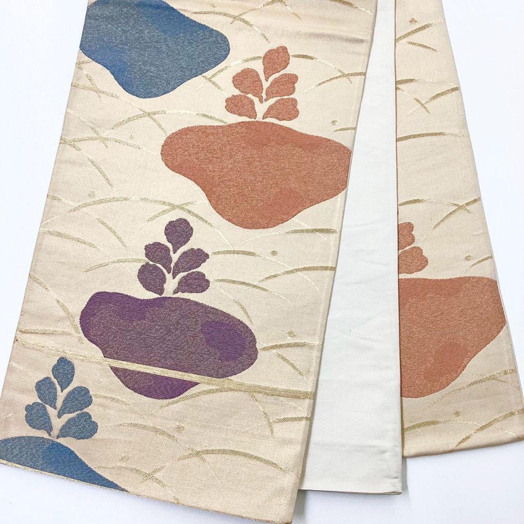 4294# Japanese Vintage Fukuro Obi Belt Kimono Fabric Silk Traditional Untailored