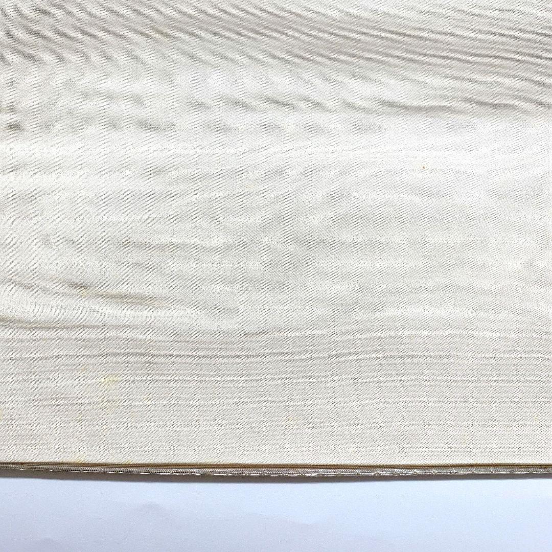 5080# Japanese Vintage Fukuro Obi Belt Kimono Fabric Silk Traditional Silver