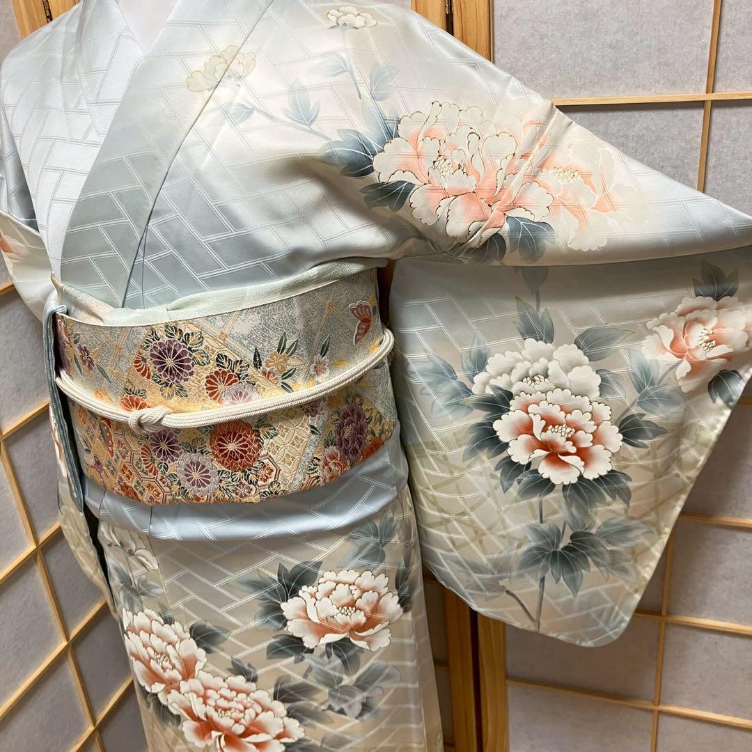 5456# Japanese Kimono Vintage Womens Silk Fabric Robe Kimono only sold