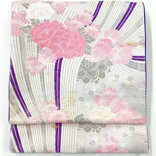 4942# Japanese Vintage Fukuro Obi Belt Kimono Fabric Silk Traditional Untailored