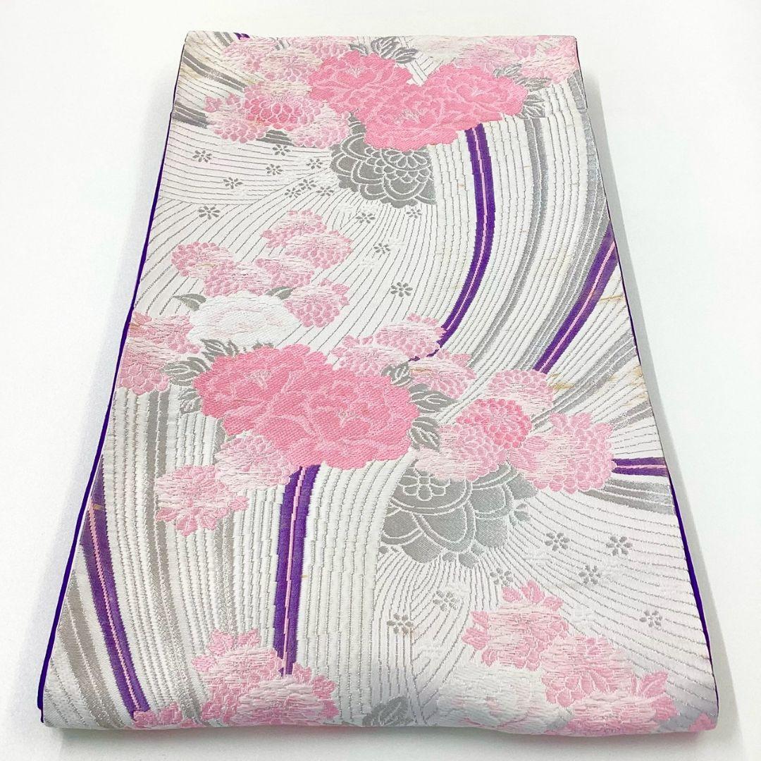 4942# Japanese Vintage Fukuro Obi Belt Kimono Fabric Silk Traditional Untailored
