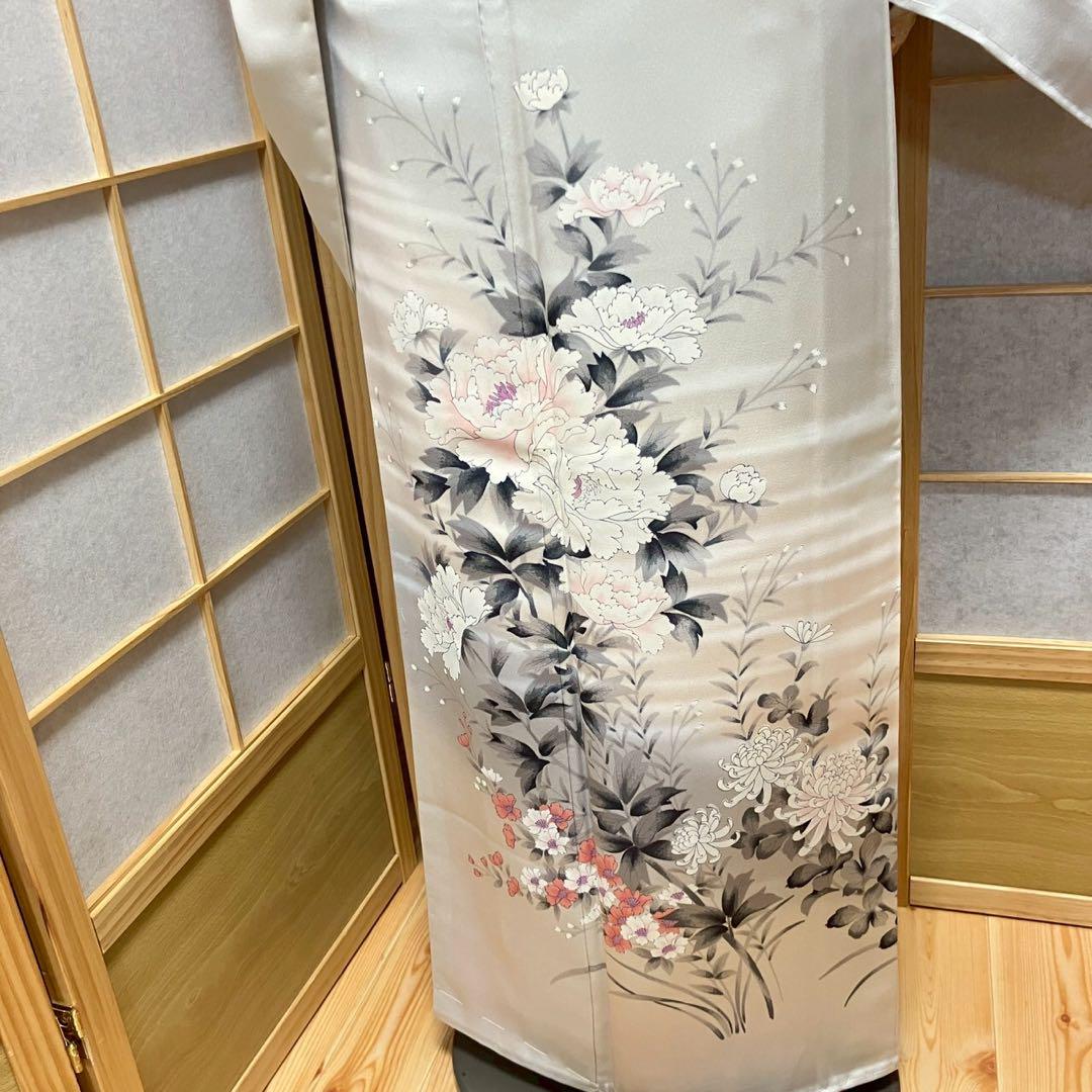 4367# Japanese Kimono Vintage Womens Silk Fabric Robe Kimono only sold Unused
