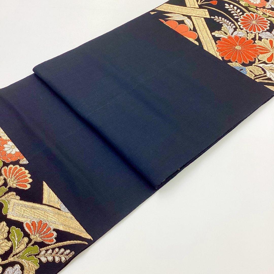 4945# Japanese Vintage Fukuro Obi Belt Kimono Fabric Silk Traditional Untailored